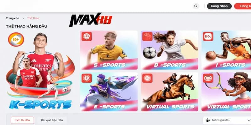 Thể thao Max88 – Trải nghiệm cá cược toàn diện cho cược thủ